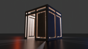 reusable temporary wooden exhibit